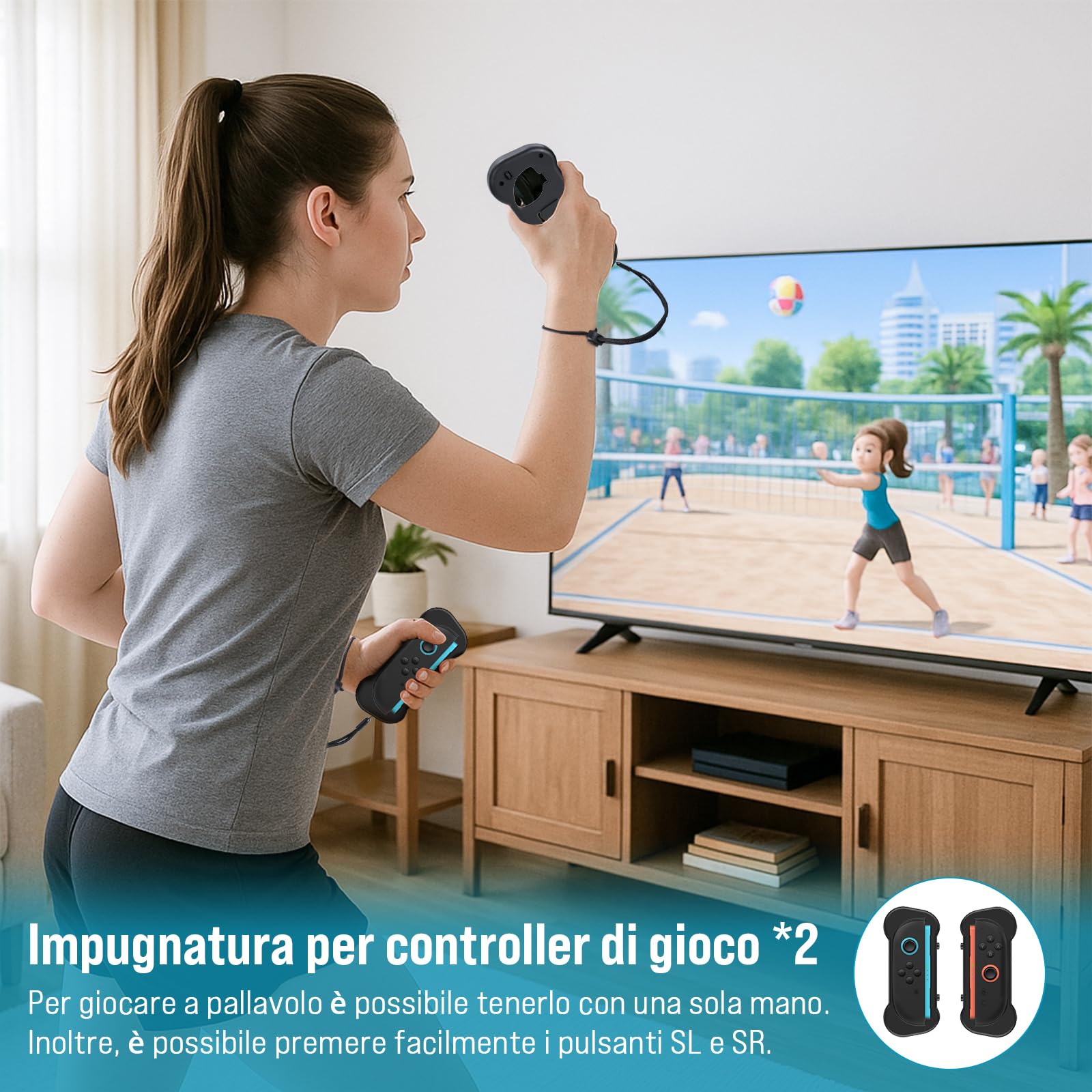 LONGYI Switch 2 Set di Accessori Sportivi per Switch 2, 12 in 1 Pacchetto di Accessori Sportivi per JoyCon, Accessori per Giochi Sportivi per Famiglie con Mazze da Golf, Racchette da Tennis