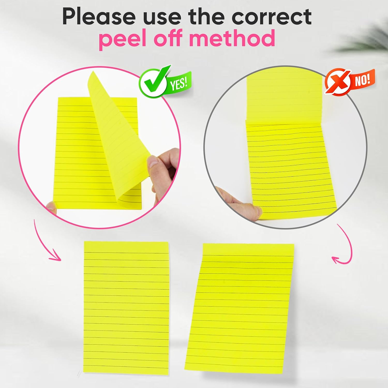 (12 Pack) Lined Sticky Notes 4x6 Inch, 12 Bright Colors - Sticky Note with Lines, Strong Adhesive & No Residue - Large Sticky Notes Thick Paper, for Office School Home Organization 30 Sheets/Pad image 2