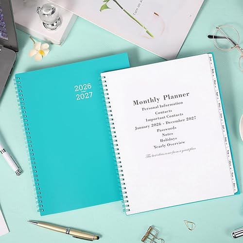 Miniatura 9 de Agenda mensual 2025-2026  Agenda mensual de 24 pulgadas, 9 x 11 pulgadas, enero 2025 a diciembre 2026, agenda mensual con pestañas, amplios bloques