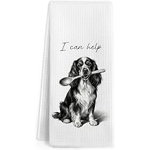 Vintage Cavalier King Charles Kitchen Towels, Dog Lovers Gifts, Dogs Portrait Hand Towels, Retro Cavalier King Charles Puppy Hand Dish Tea Towel for Kitchen Bathroom Decor, 16x24 Inch