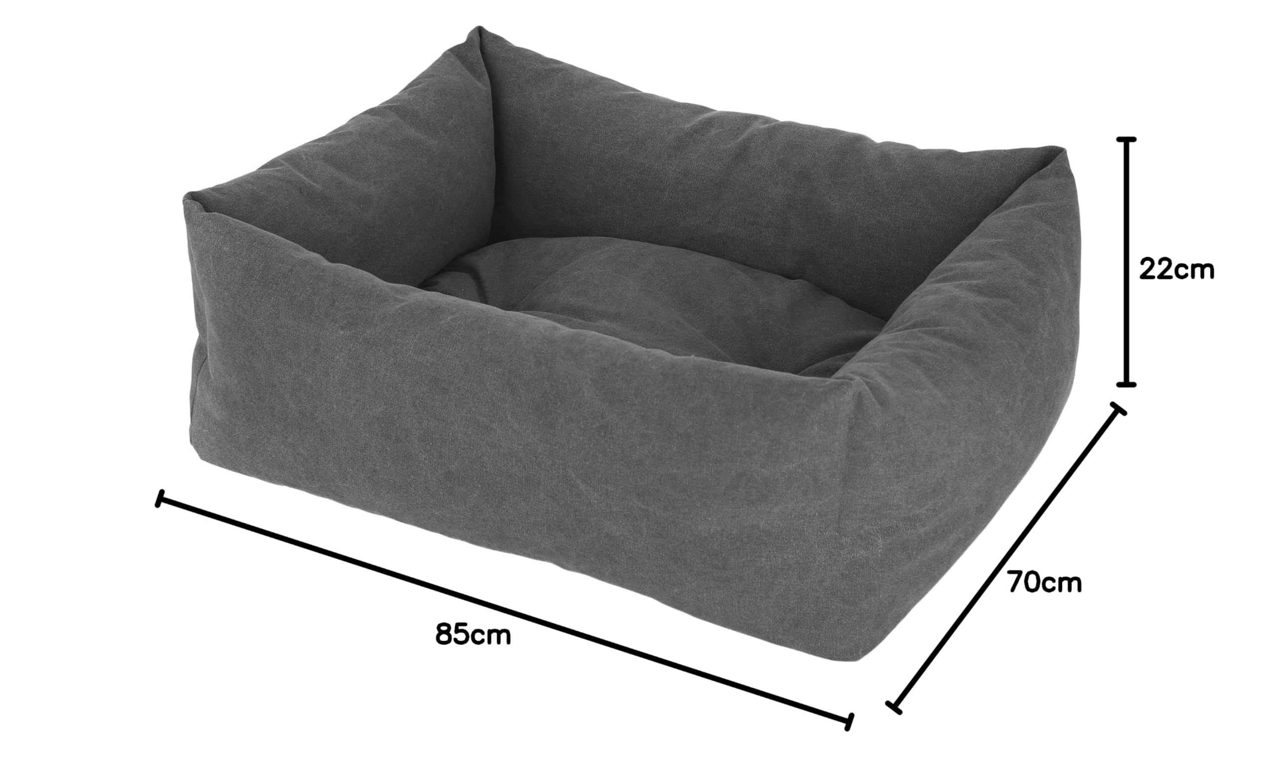 Kerbl 80347 - Letto Morbido Lucca (Colore Grigio, L x P x A 70 x 85 x 24 cm, Cuscino per Cani, con Cuscino Estraibile