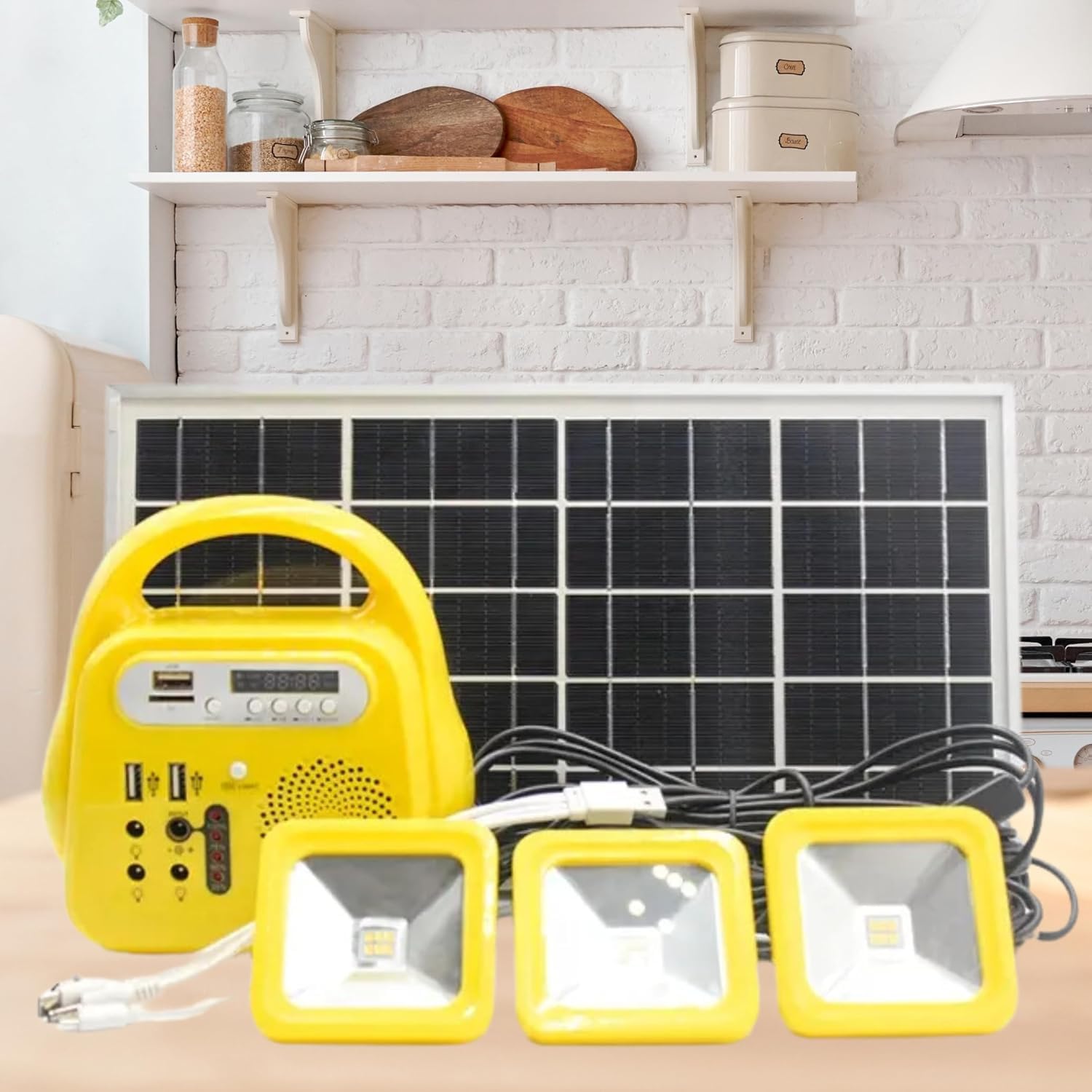 Drumstone DIWALI SPECIAL 𝟏𝟓 𝐘𝐄𝐀𝐑𝐒 𝐆𝐔𝐀𝐑𝐀𝐍𝐓𝐄𝐄 40W Hybrid Solar Generator with Bluetooth Speaker, 6000mAh Battery Solar Power Supply Emergency Light, USB & TF Card Charging for Camping-image-6