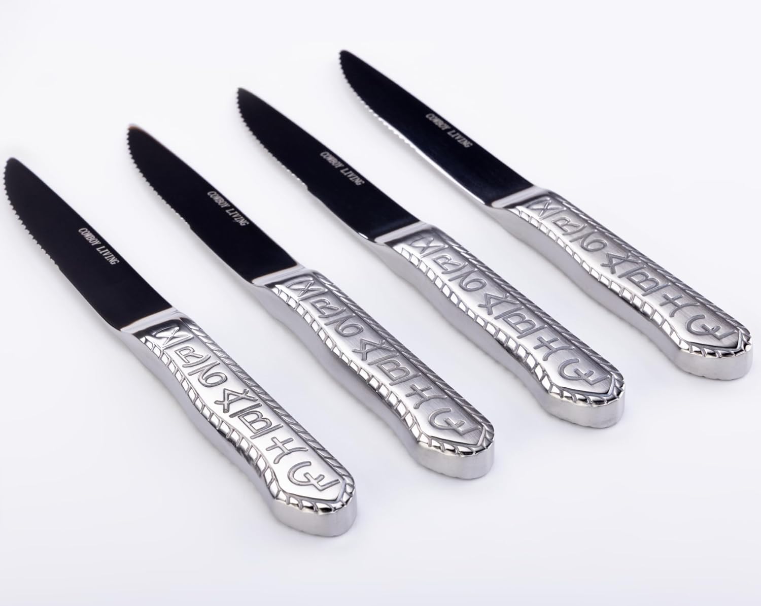 Ranch Brands Stainless Steel Western Flatware/Silverware Steak Knife Set (4 piece)