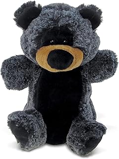 DolliBu Black Bear Plush Hand Puppet for Kids - Soft Plush Stuffed Animal Hand Puppet Toy, Puppet Show Games Puppet Theaters for Kids, Adult Cute Puppets Educational Toy to Teach Children & Toddlers