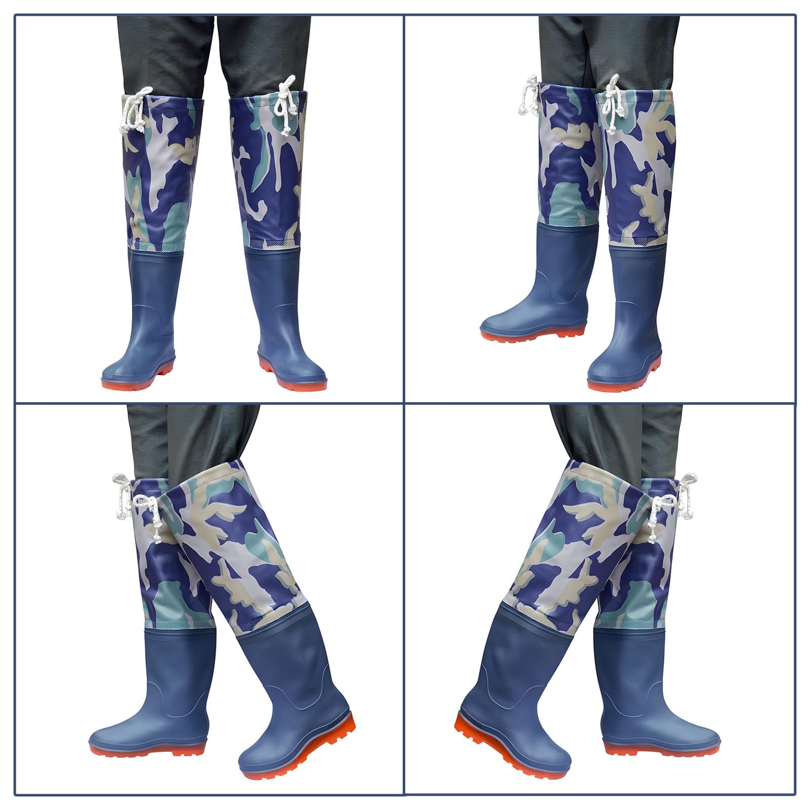 Waders hip Robusti Stivali da Pesca In PVC, Stivali da Pesca Mimetici Impermeabili da Uomo Adatti Alla Forma del Piede, Per La Caccia E La Pesca Nelle Paludi