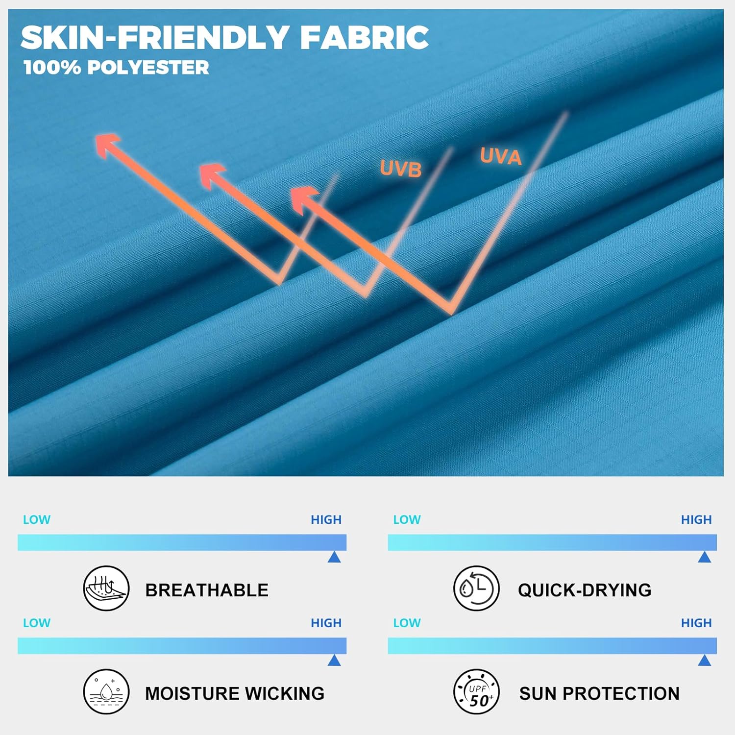 Men's Fishing Shirts Sun Protection UPF 50+ Quick Dry Cooling Button Down Work Shirts for Safari Travel - Image 5