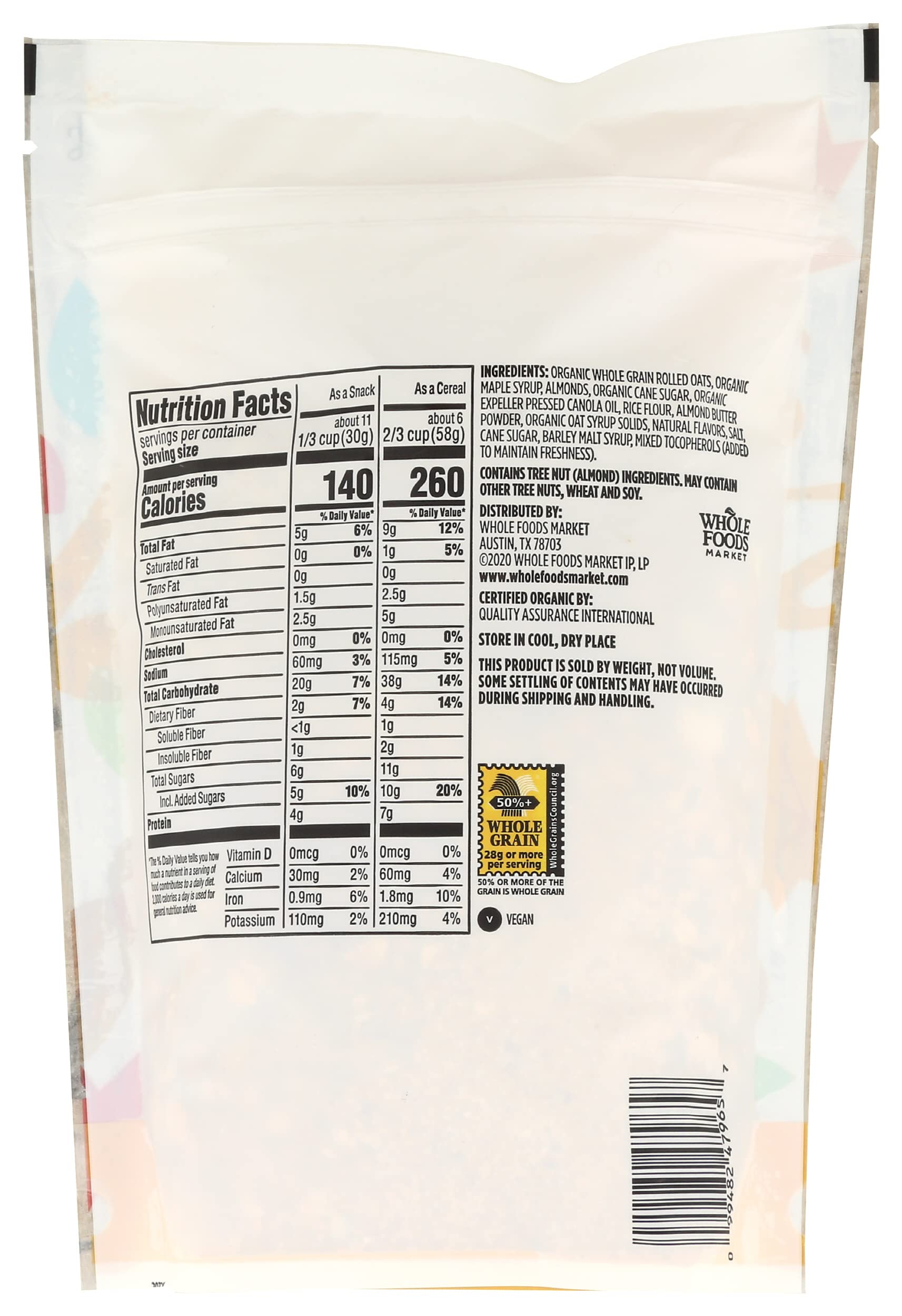 365 by Whole Foods Market, Granola Maple And Almond Butter Bag, 12