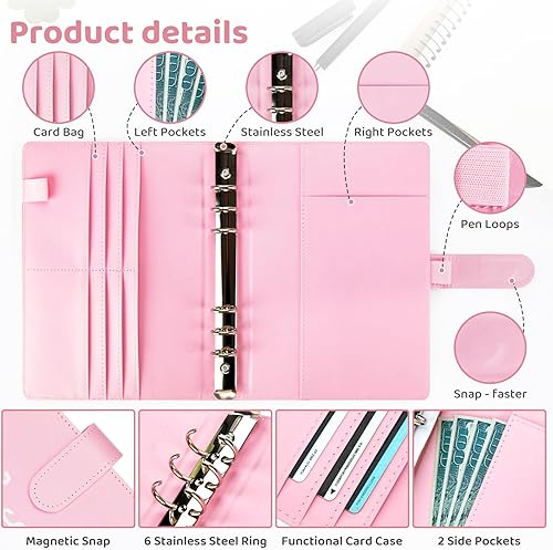 Miniatura 2 de Carpeta de desafío de ahorro de dinero con 100 sobres, carpeta de ahorro A5 con sobres de efectivo, carpeta de presupuesto para planificación y