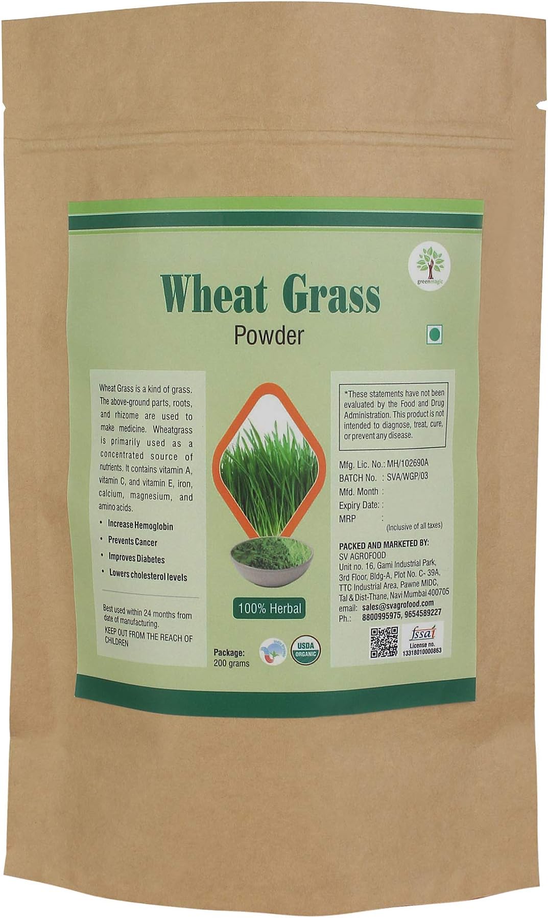 GreenMagic Wheat Grass Powder 200 g