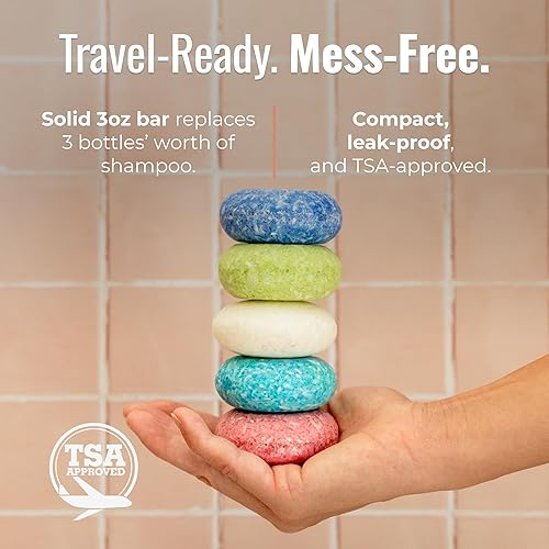 Miniatura 3 de Oasis - Barra de champú, limpiador de cabello sólido vegano con plumeria, jazmín, sándalo, coco y mandarina, para cabello gris y encrespado, cero