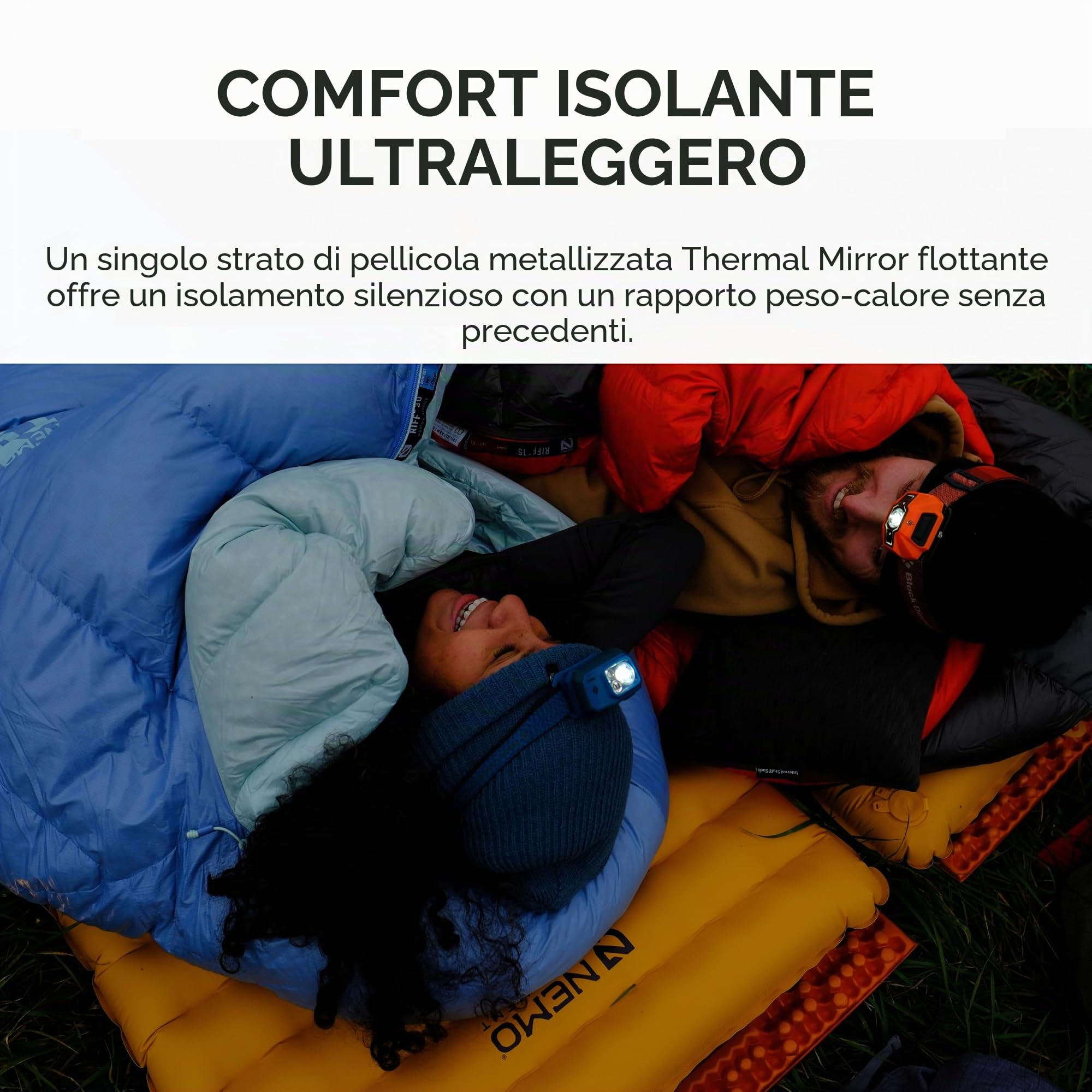 Nemo Equipment Tensor Trail - Materassino isolante ultraleggero, motivo: mummia, 182,9 x 20 cm, colore: Mango/Huckleberry