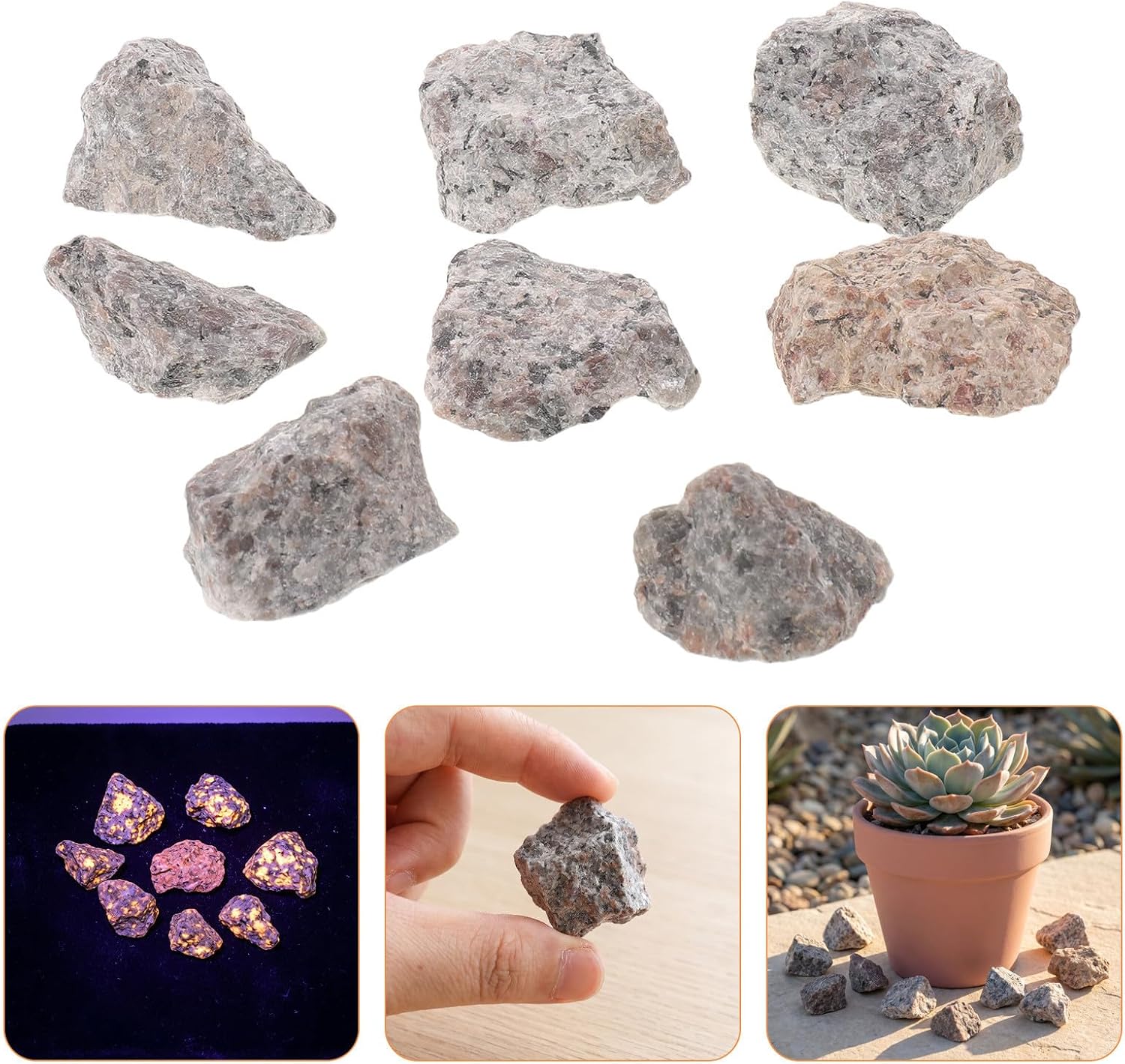 SEWACC Natural Glow Stones 300g Unpolished Fluorescent Mineral Rocks