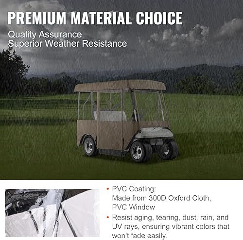 Vista 3 de VEVOR Golf Cart Enclosure, Polyester Driving Enclosure, Club Car Covers Universal Fits for Most Brand Carts, Sunproof and Dustproof Outdoor Cart
