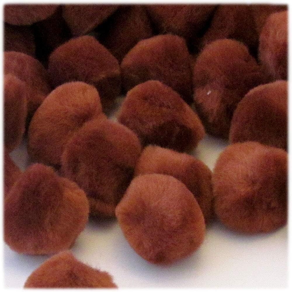 The Crafts Outlet 100-Piece Multi Purpose Pom Poms, Acrylic, 51mm/About 2.0-inch, Round, Light Brown