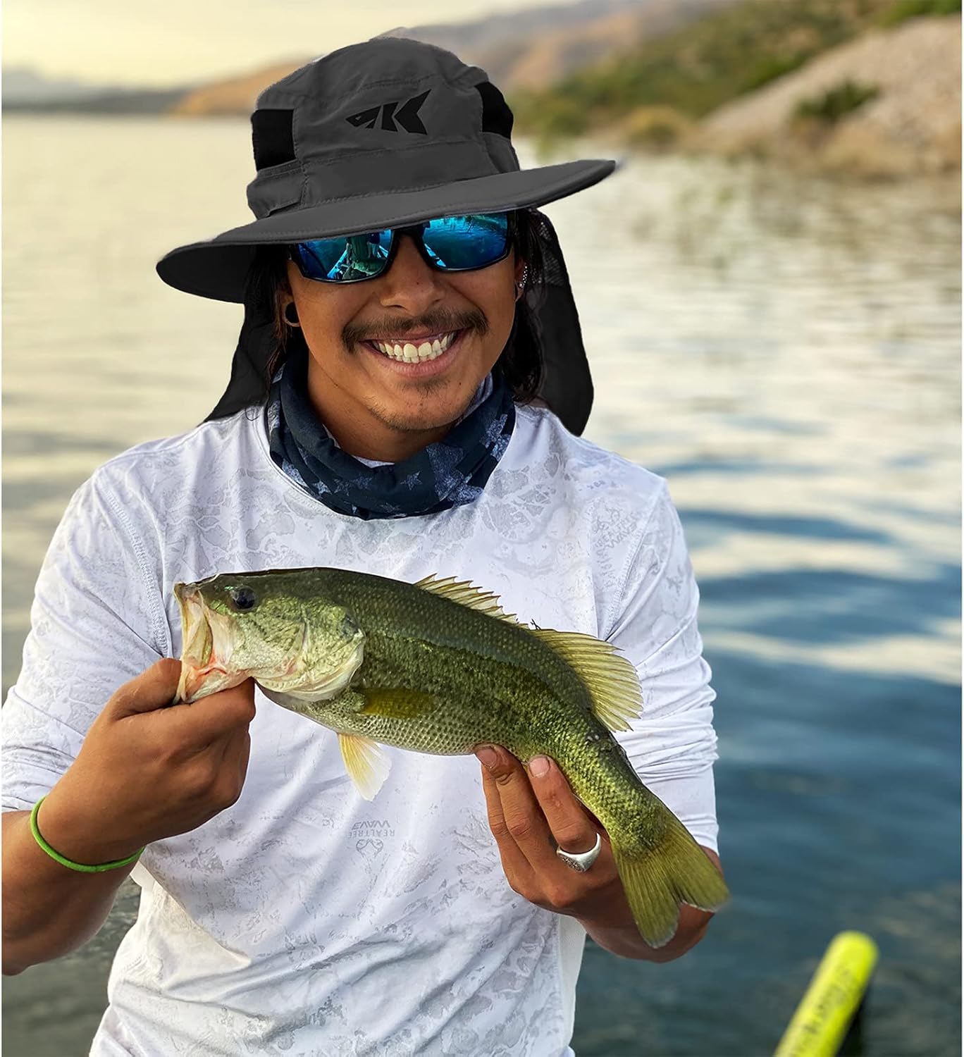 KastKing UPF 50 Boonie Hat Fishing Hat with Removable Neck Flap Sun Hats,Gray : Sports & Outdoors