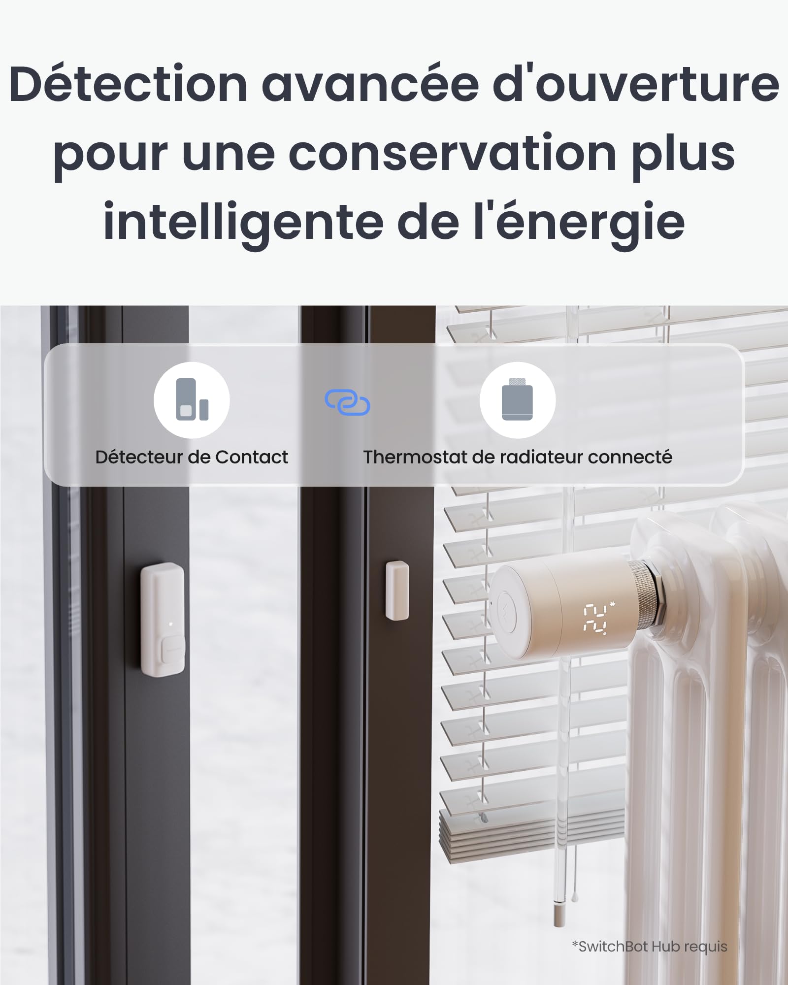 SwitchBot Combo Thermostat de radiateur connecté Panneau Matter – contrôle Via appli & minuteur, Installation Facile, économie d'énergie, Compatible Apple Home