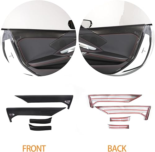 Miniatura 5 de Cubierta de panel interior de puerta compatible con Chevrolet Corvette C8 Stingray 2020-2023, decoración de marco de panel superior de puerta