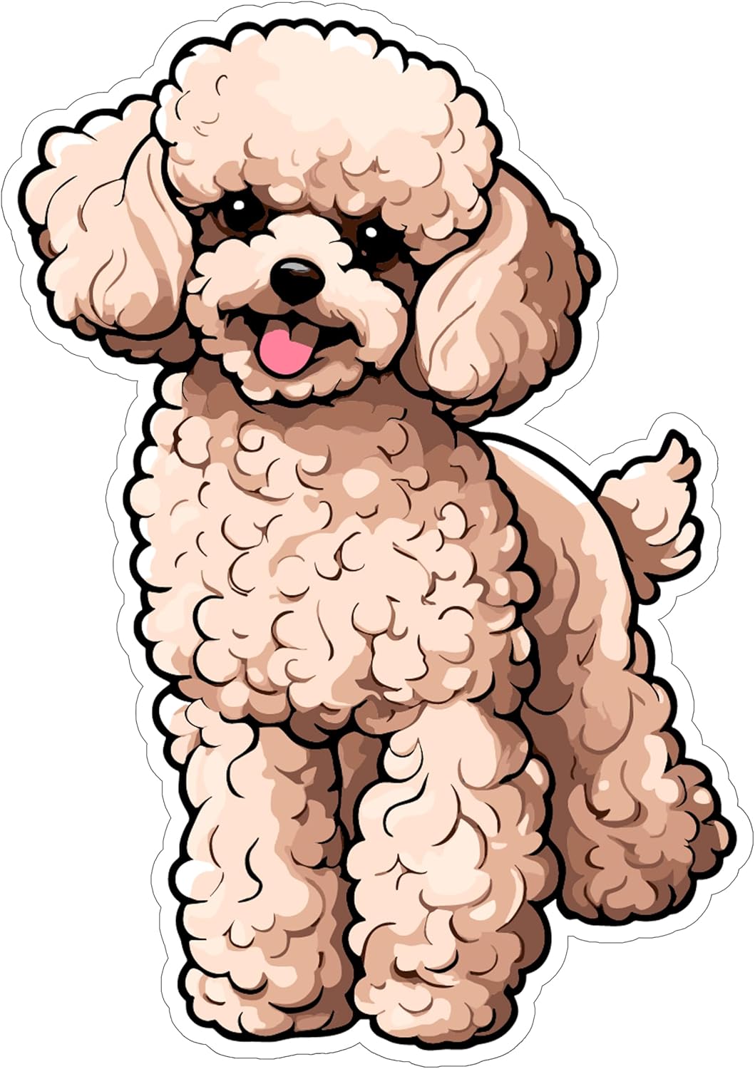Toy Poodle Sticker 4 Inch Toy Poodle Lover Tiny Dog Hypoallergenic - Waterproof Animal Vinyl Decal for Laptop Water Bottle Car Tumbler - Durable Aesthetic Long-Lasting Stickers for Adults ID44990