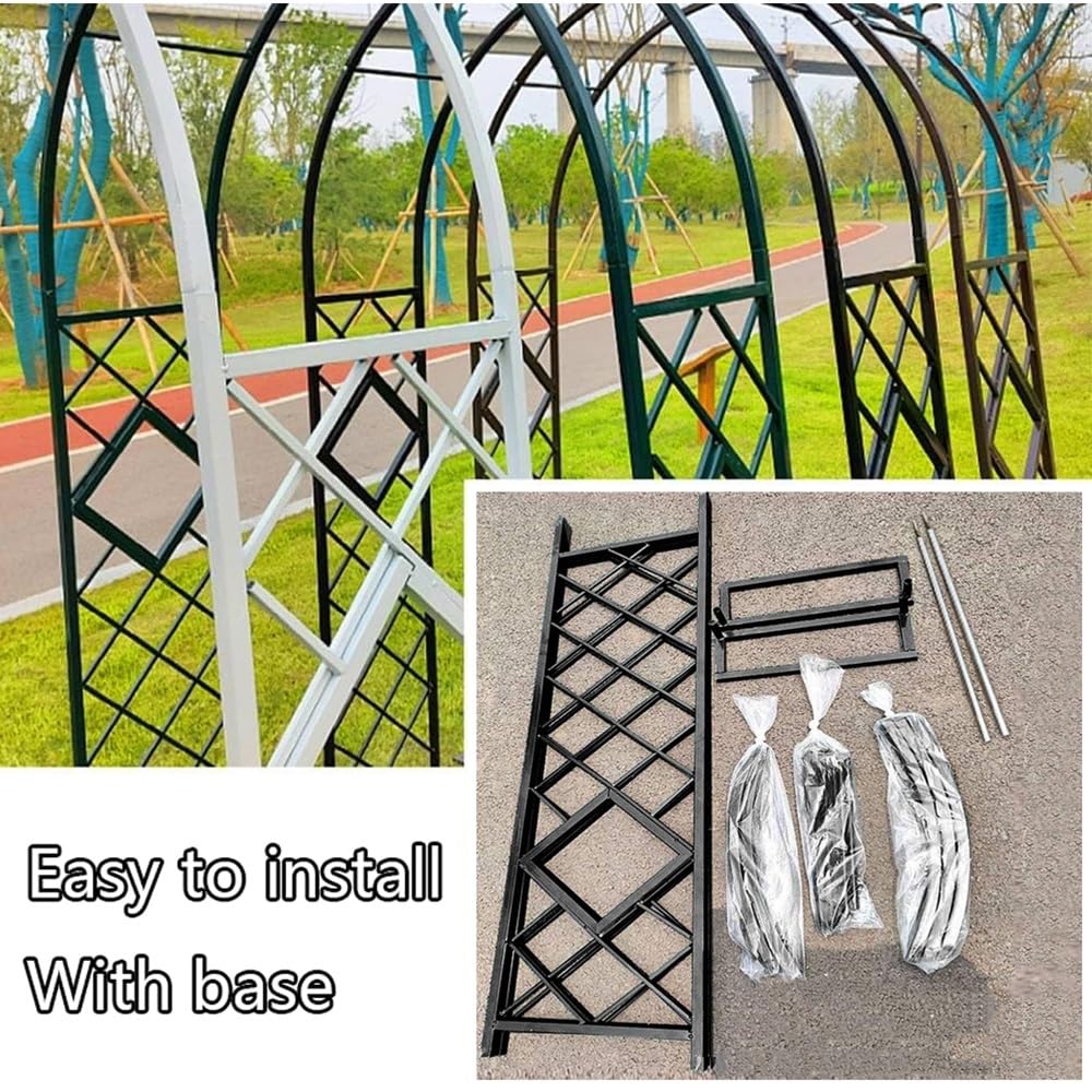 Arco da giardino galvanizzato resistente 180 280 cm di larghezza resistente alle intemperie graticcio autoportante per piante rampicanti colore verde perfetto per pergole da giardino e pergole