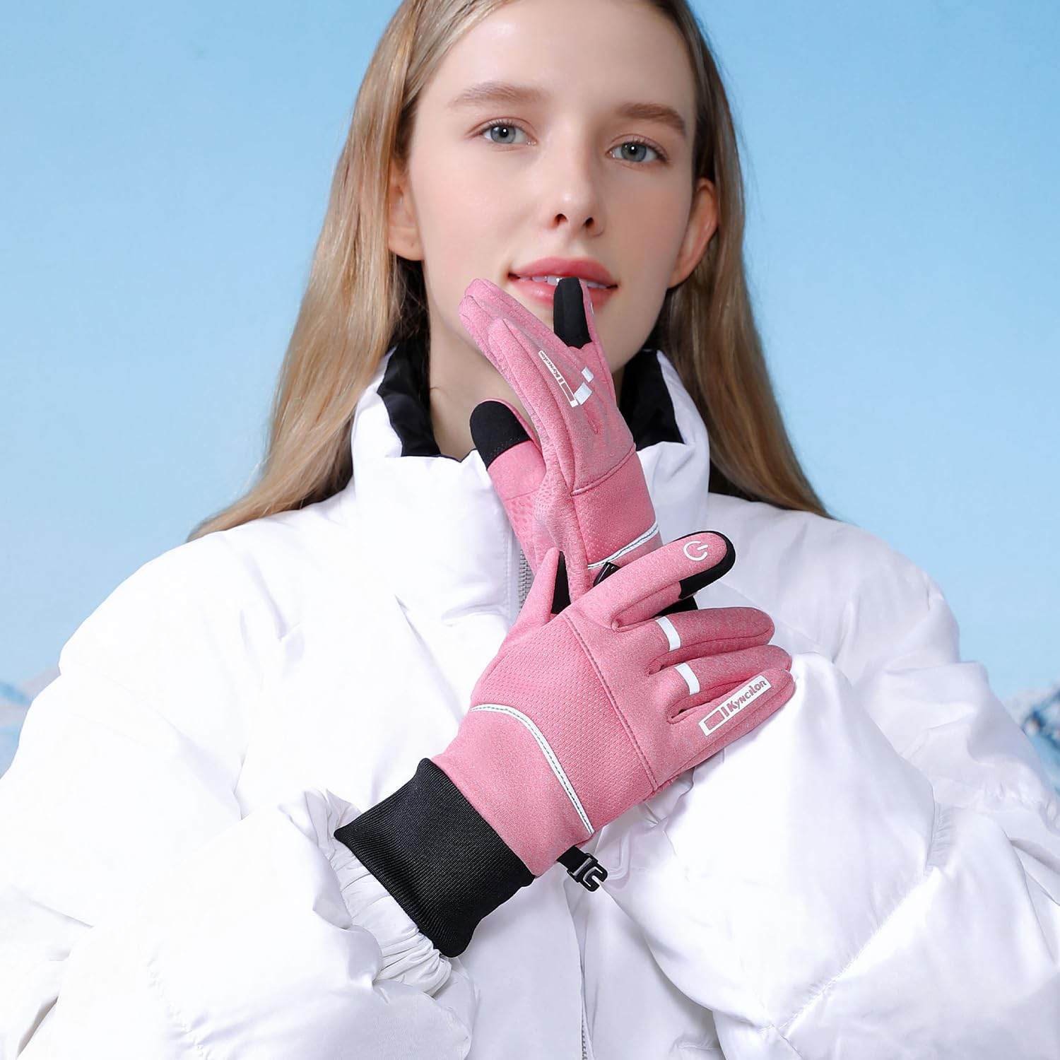 Guantes térmicos de invierno para mujer y hombre con dedos para pantalla táctil, agarre antideslizante para correr, trabajar, enviar mensajes de texto, conducir
