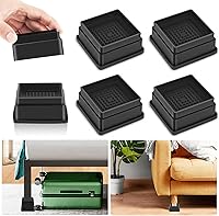 Vista 1 de 4 Pack Furniture Risers 1 Inch, Adjustable Bed Risers Heavy Duty for Table Desk Couch Chair Sofa Cabinet Bed Frame Dorm, Square Stackable Table Leg