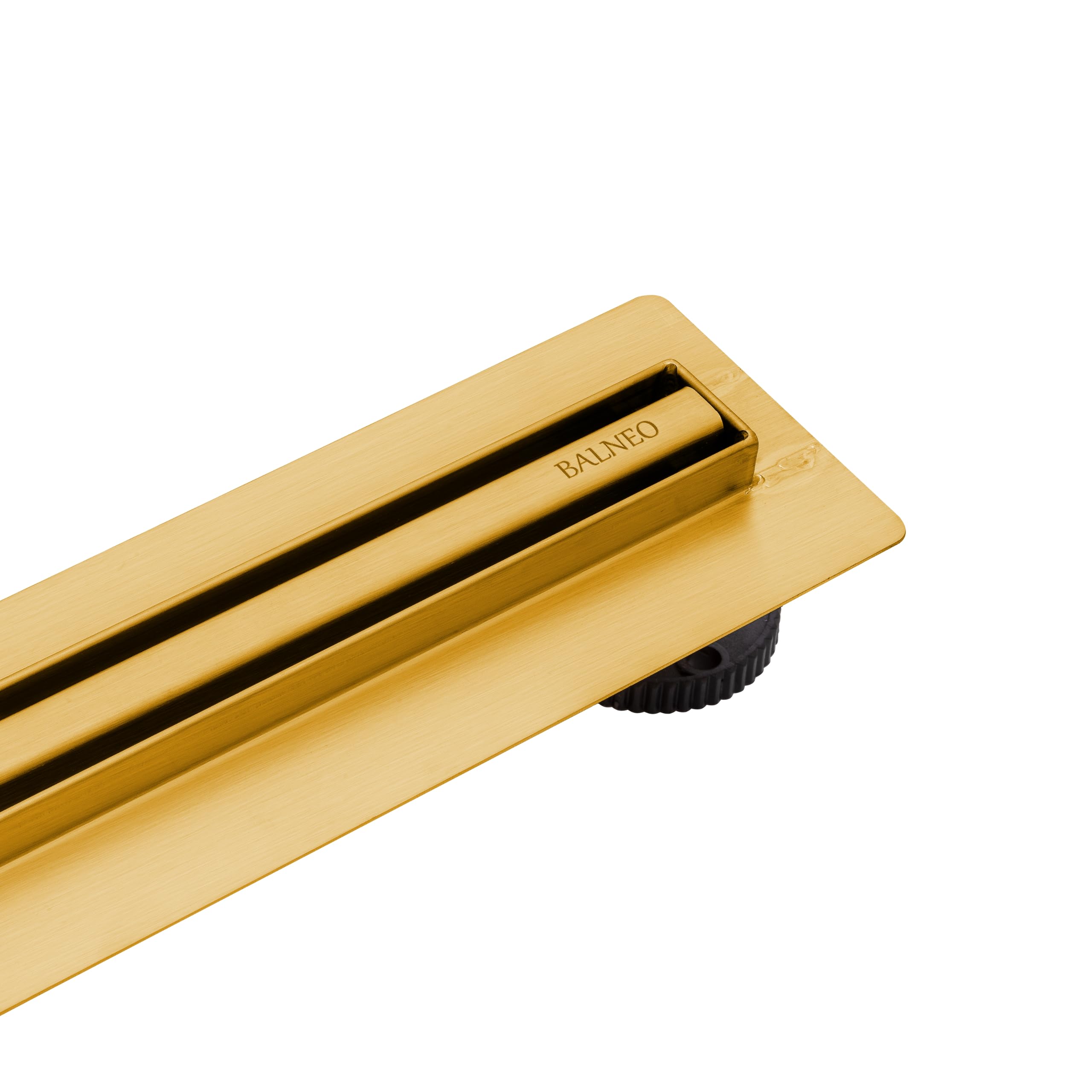 Slim & Low Proline Gold Duschrinne 80 cm, Edelstahl AISI 304, Gold | Edelstahl AISI 304, Panel 14 mm, Einbautiefe ab 57 mm, 49 l/min, Schmutzfangsieb, 10 J. + 2 J. Beschichtung