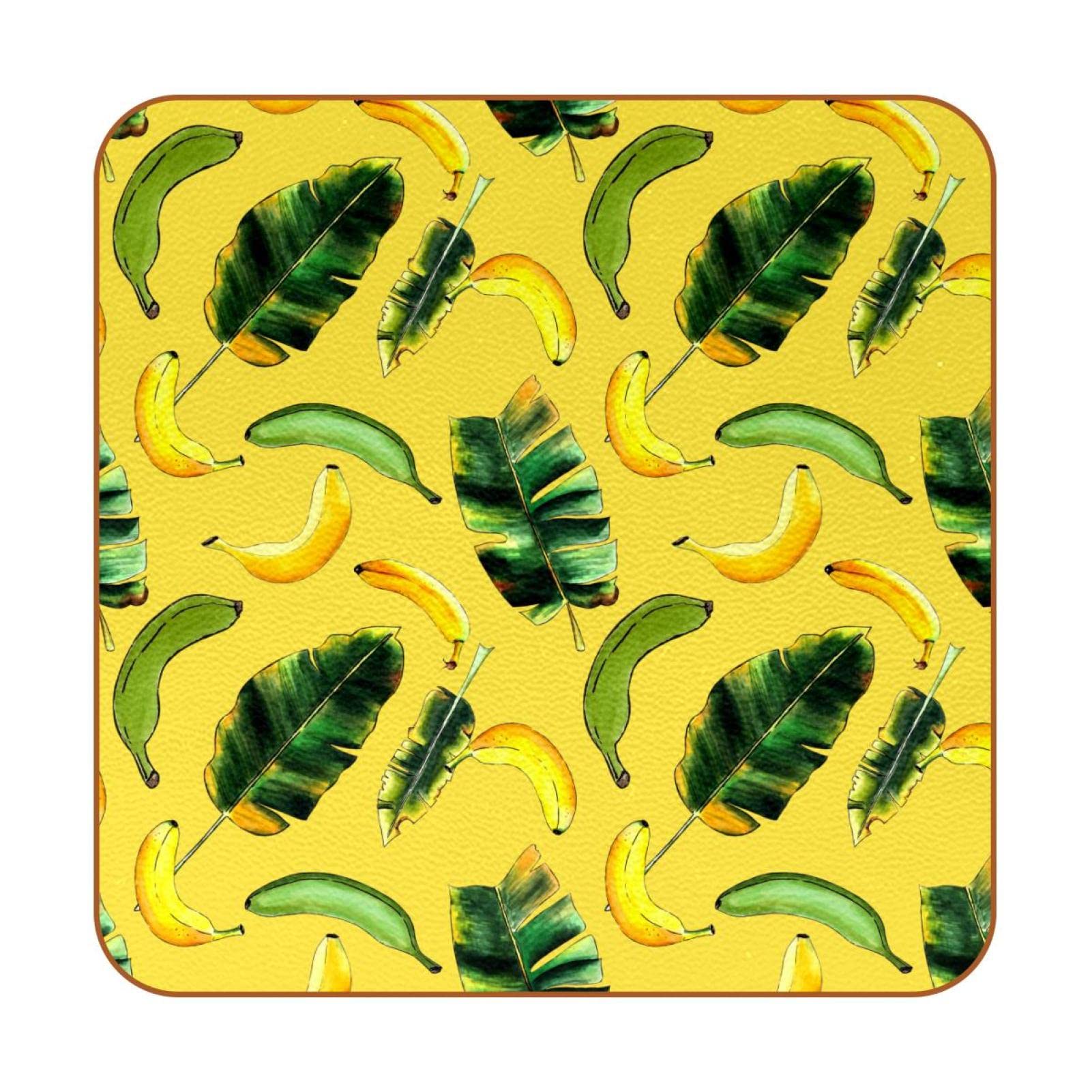 Dessous de verre feuille de bananier lavables pour éviter les taches d'eau sur la table x6