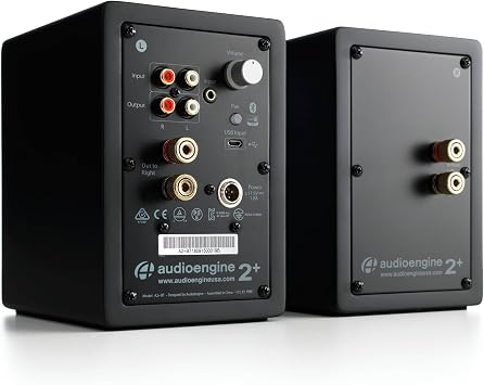 Audioengine A2 Black 24 Bit Pc Speakers | for Desktop and S6 Black Subwoofer for Music Gaming Movies Studios Dorms Bedrooms Offices