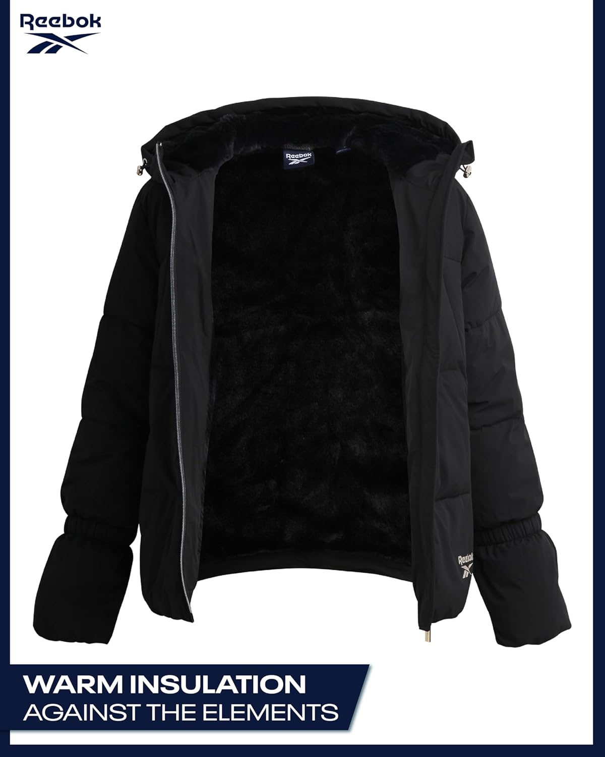 Reebok Womens Puffer Jacket - Insulated Water Resistant Quilted Parka Down Jacket Womens Winter Coats with Faux Fur Lining - Image 6