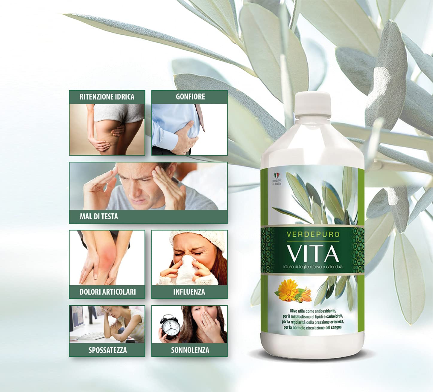 MyVitaly® Verdepuro Vita - Olivenblattextrakt flüssig Extra stärke - 20% Oleuropein Hochdosiert - Immunostabilisator Nahrungsergänzungsmittel 1 x 1000 ml