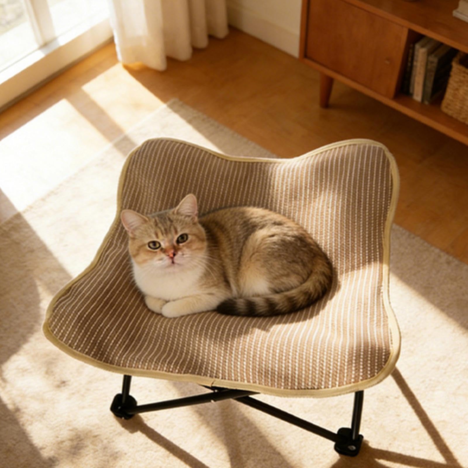 Cama para gatos – Silla plegable de sisal para mascotas, silla rascadora de sisal para gatos, cartón corrugado protege muebles, diseño ergonómico para gatitos pequeños, medianos y grandes, interiores