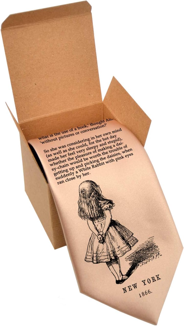 Alice in Wonderland Necktie, Book tie, Alice's Adventures in Wonderland by Lewis Carroll Necktie