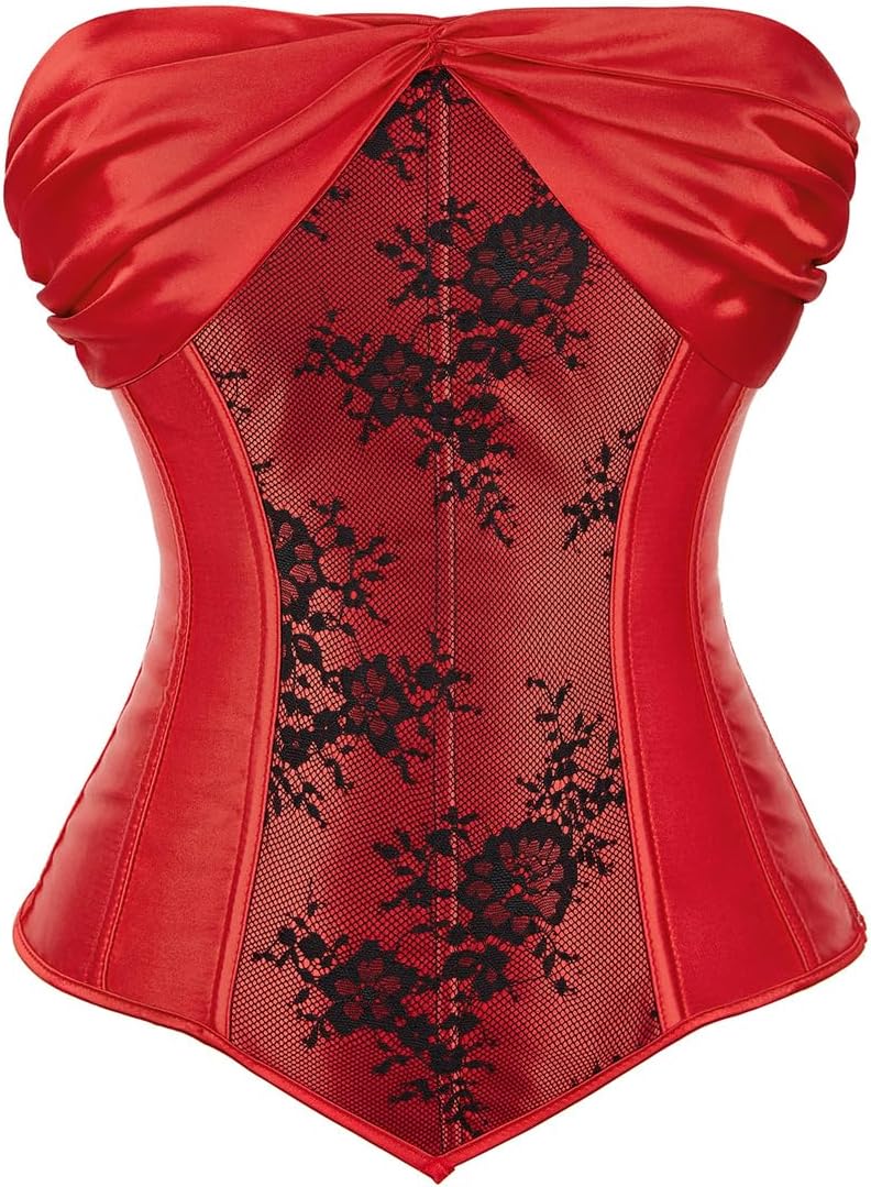 Grebrafan Plus Size Victorian Boned Gothic Women Corset Top | Gothic style corset for Halloween parties and pirate festivals, Wear as outerwear or a costume piece