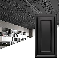 Vista 1 de Art3d - Paquete de 12 azulejos para techo suspendido, paneles de PVC de 61x71 cm en negro