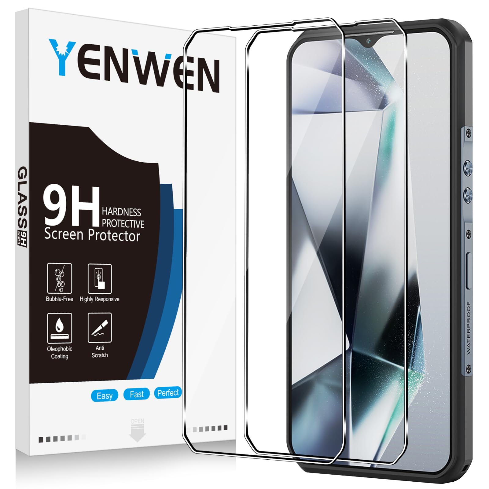 Yenwen 2 Pezzi Vetro Temperato Compatibile con Oukitel WP35, Durezza 9H Pellicola Protettiva, Anti Graffio HD Chiaro Protezione Schermo