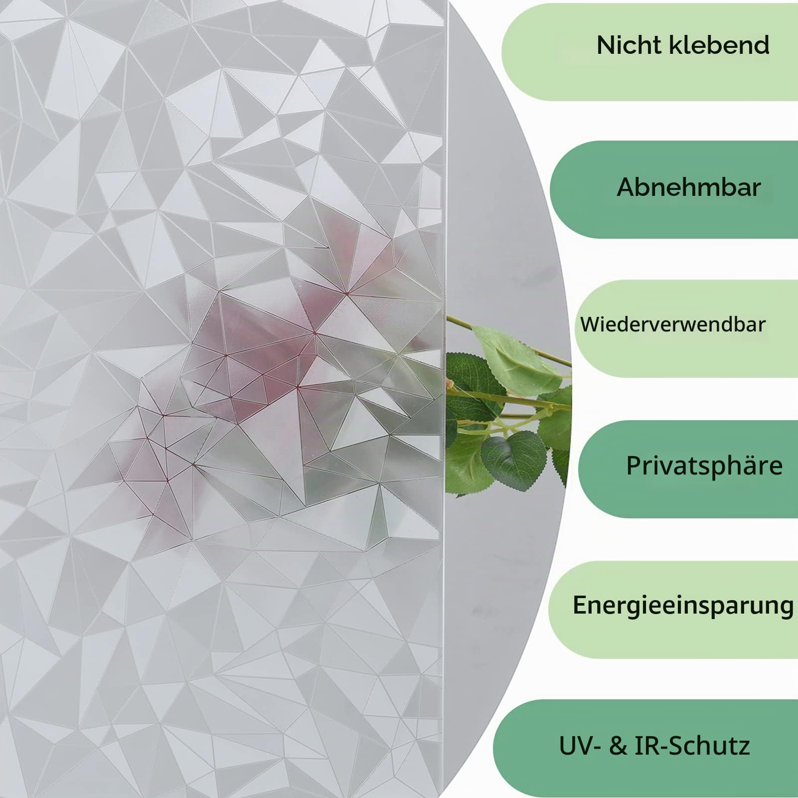 Sichtschutzfolie für Fenster, Milchglasfolie Selbsthaftend, 60x200cm