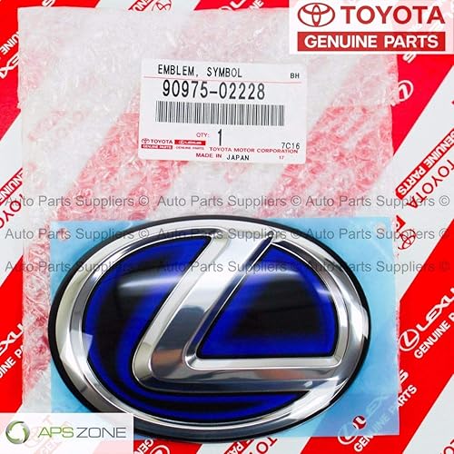 Miniatura 2 de Toyota Genuine Parts 90975-02228 Emblema de escotilla trasera de Lexus "L" azul
