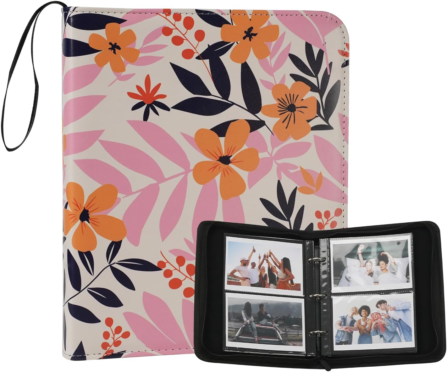Photo Booth Album for 2x6 Photo Strips, 120 Pockets. Black,2x6