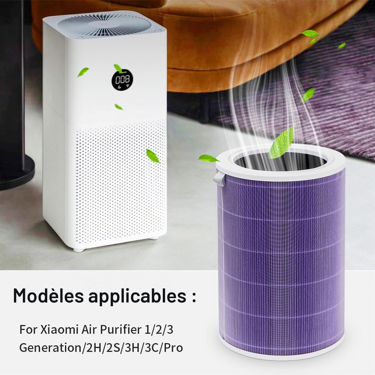 Filtre HEPA de rechange pour Xiaomi Mi 1 2 2s 2c 2h 3 3s 3c 3h Mijia purificateur d'air