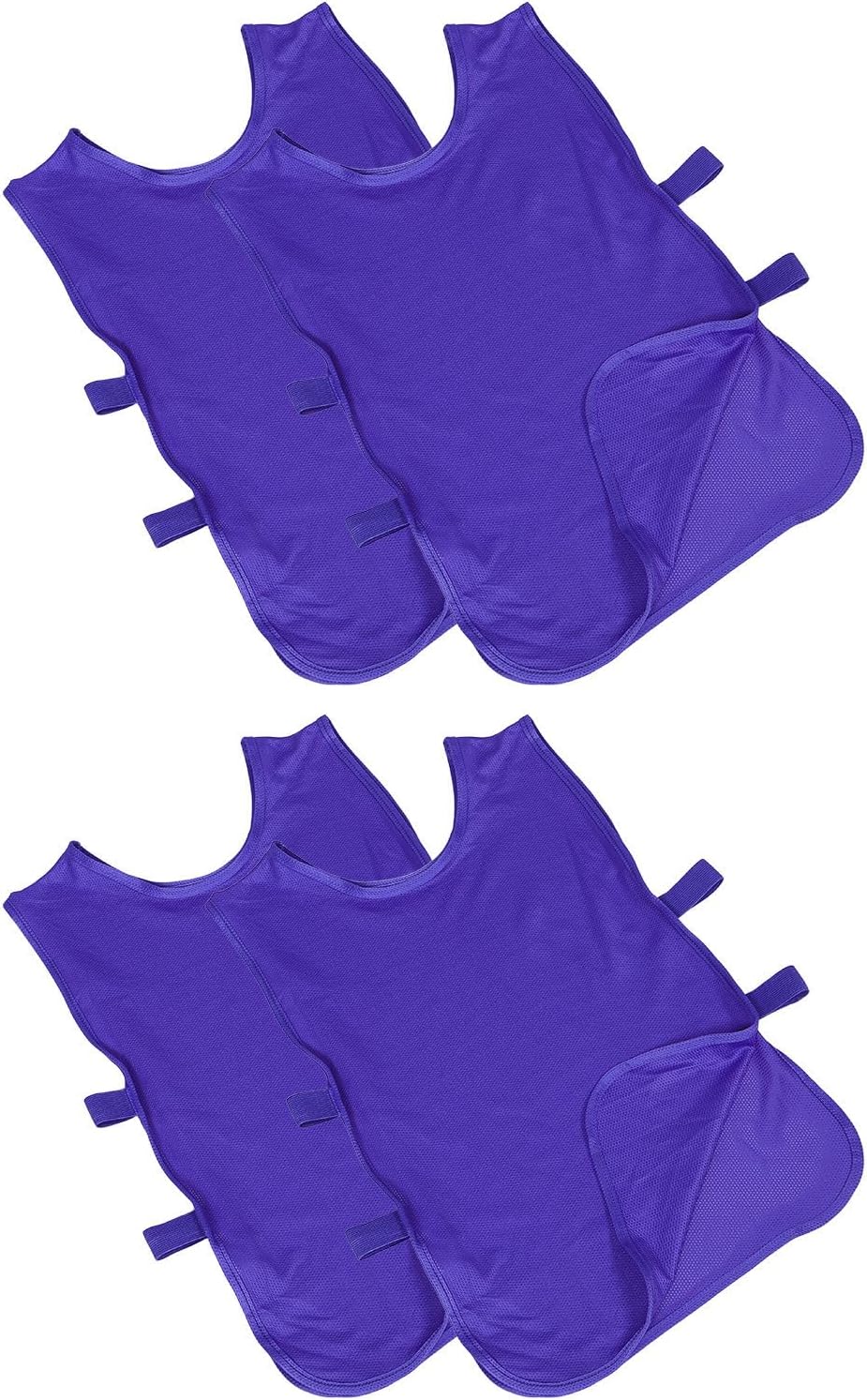 4pcs Soccer Pinnies Youth and Adult Training Vests Mesh Practice Jerseys for Basketball and Soccer Training Bright Purple Colors Versatile Team Identifier Vests and Teens
