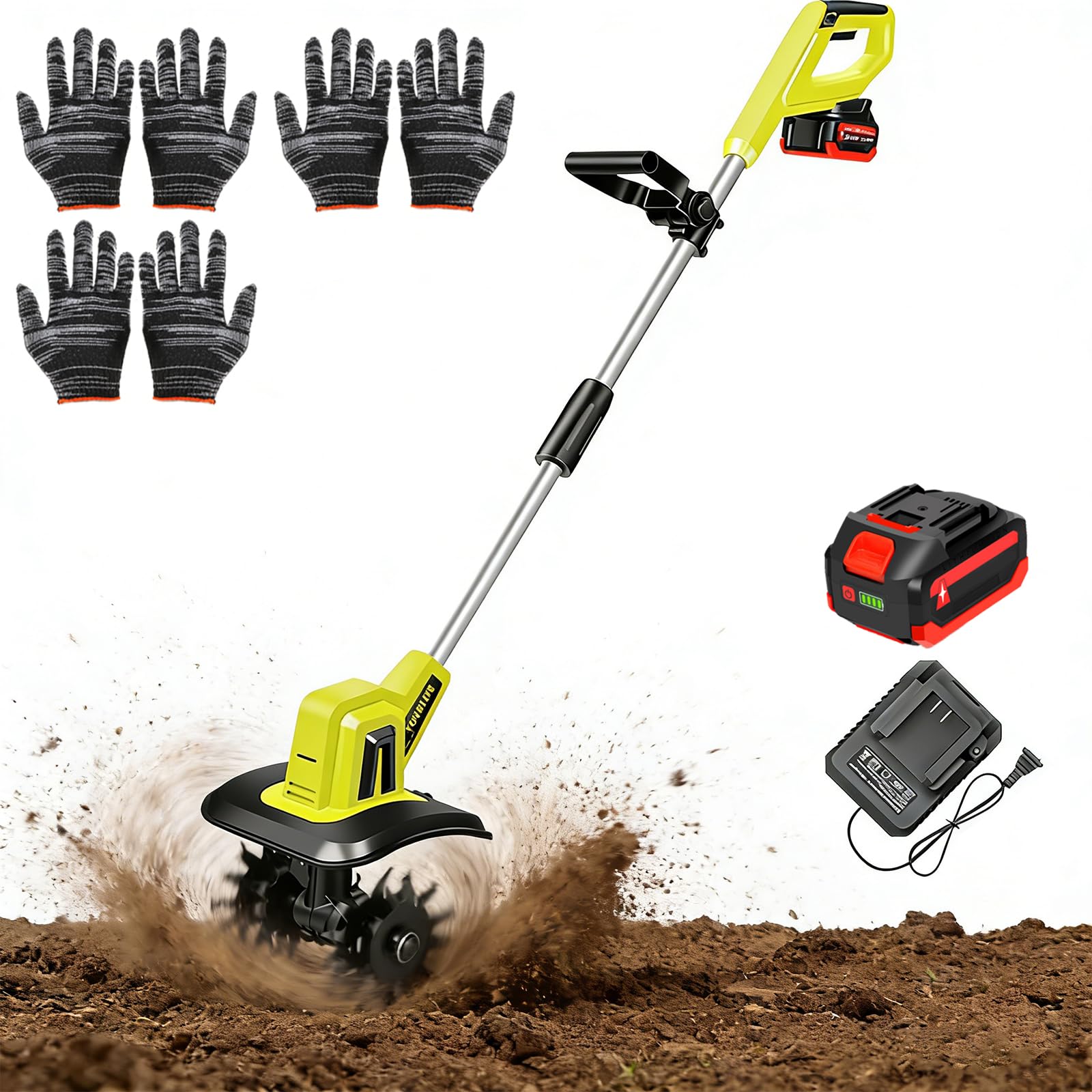 Mini cultivateur sans fil pour entretenir les parterres de fleurs
