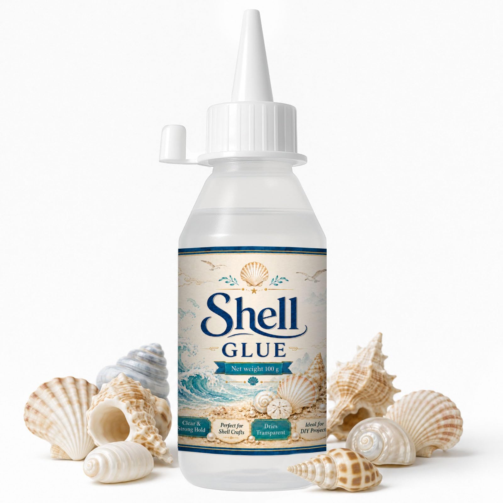 1DFAUL 100g Shell Glue Clear, Shell Strong Adhesive, Fast Dry, Waterproof