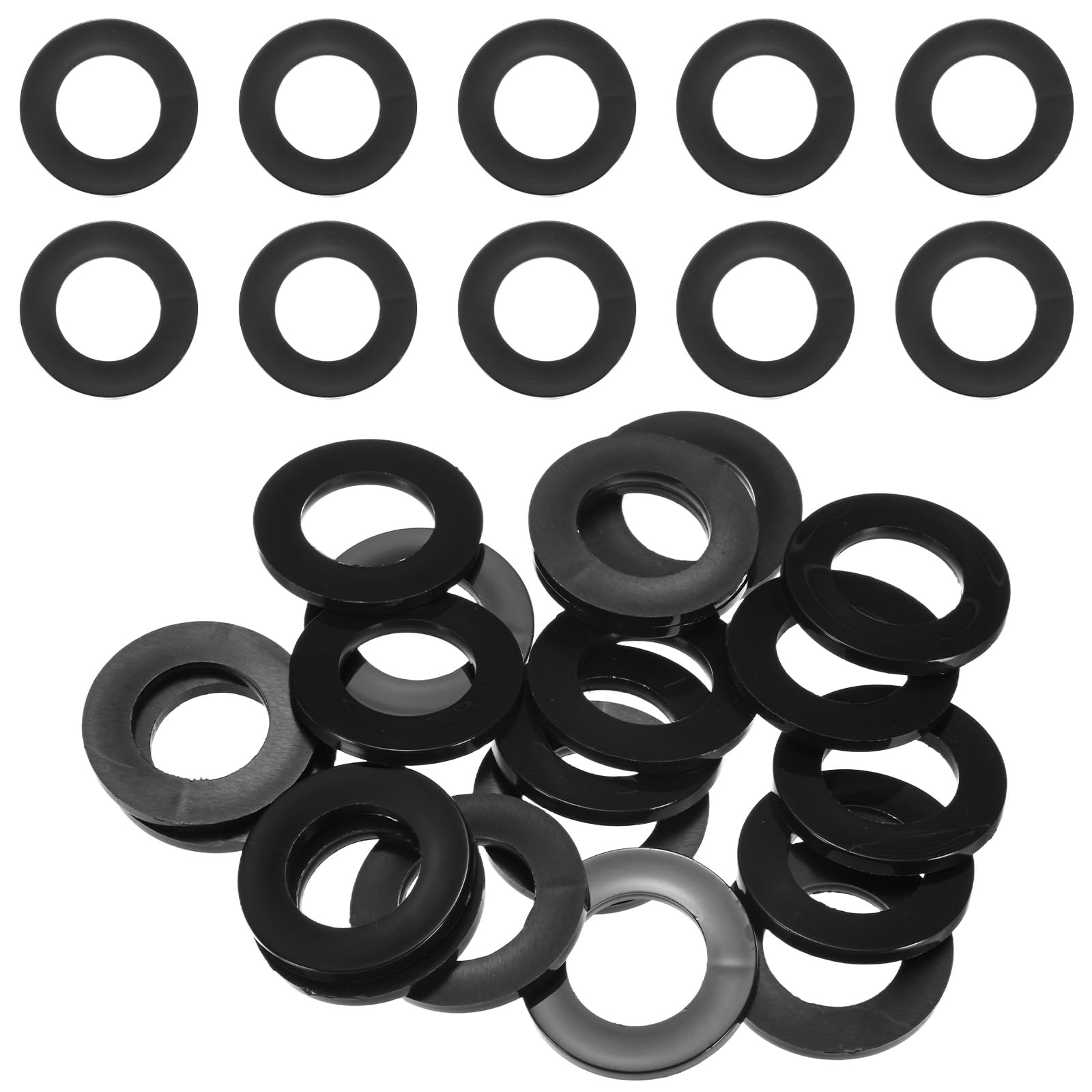 M METERXITY 20-Pack M20 Nylon Flat Washers 20mm ID 36mm OD 3mm Thick Round Plastic Plain Washer Fastener Sealing Spacer Gasket Ring for Household/Commercial [Black] — image 1