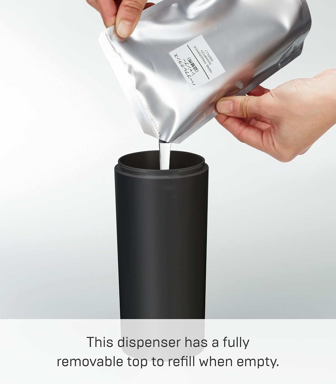 Yamazaki Home Tower Shower Dispenser - Contemporary Bottle Pump - Body Soap - Abs Plastic - 16.9 Fluid Oz., 500 Ml