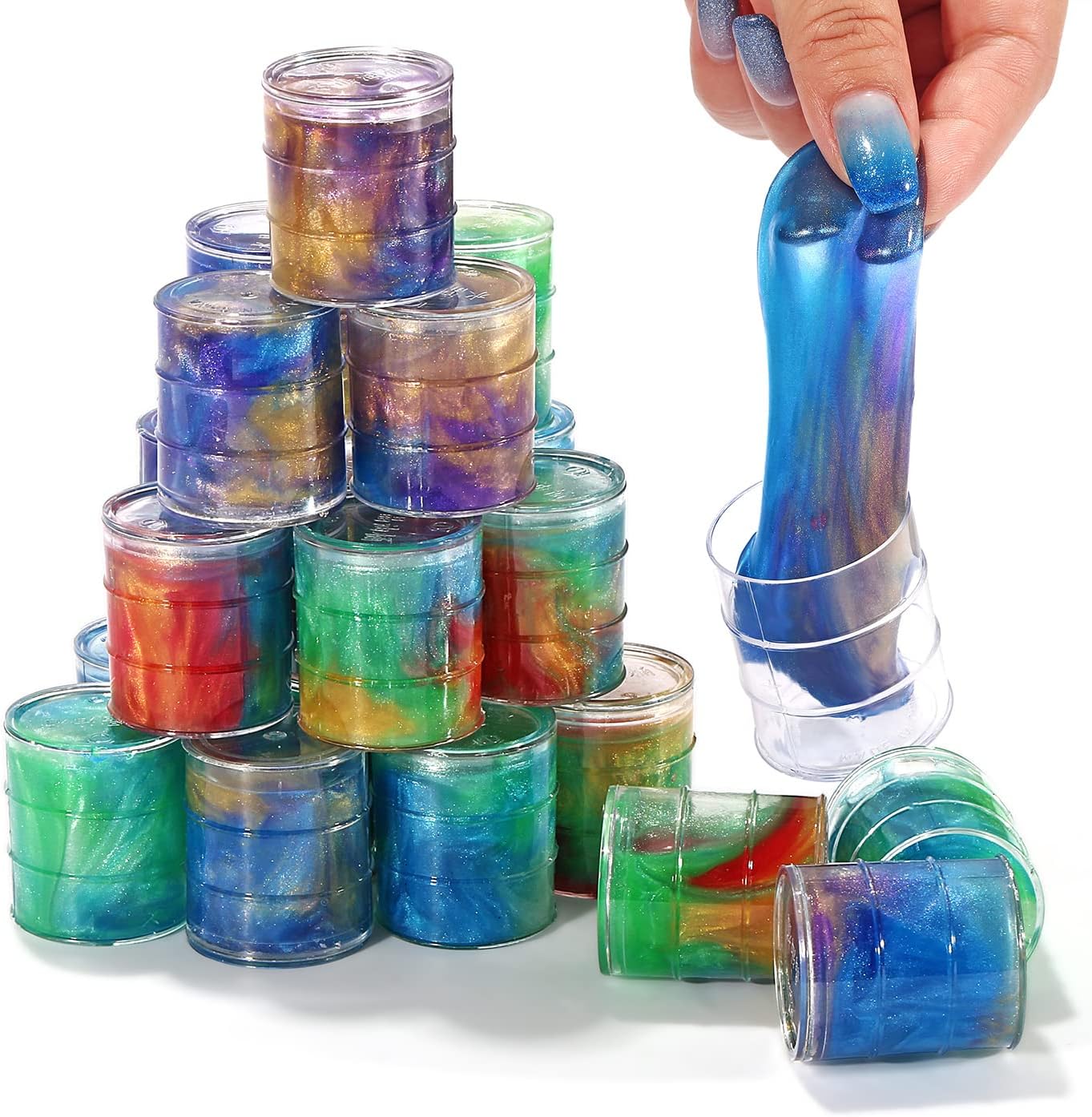 30 Packs Galaxy Slime, Party Favor Kit for Kids, Non Sticky & Stress & Anxiety Relief, Wet, Super Soft Sludge Toy;Idea Christmas Stocking Stuffers. : Toys & Games