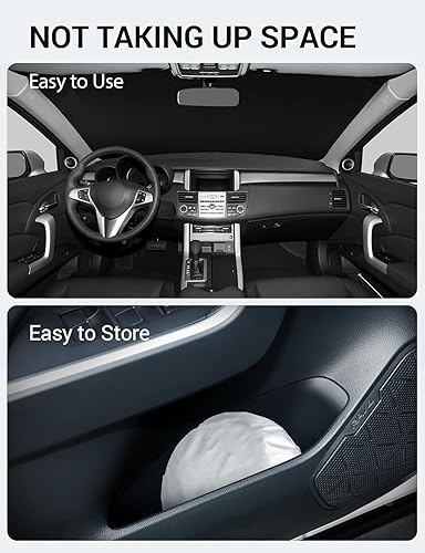 Vista 194 de Proadsy Parasol para parabrisas para BMW X1 F48 2016-2022 de 4 capas plegable, protector de parasol frontal que bloquea los rayos UV y mantiene