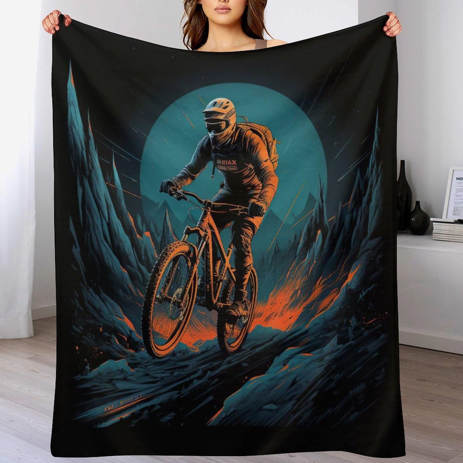 Couverture polaire vtt pour cocooning sur le canapé, jeté de lit chaud en flanelle