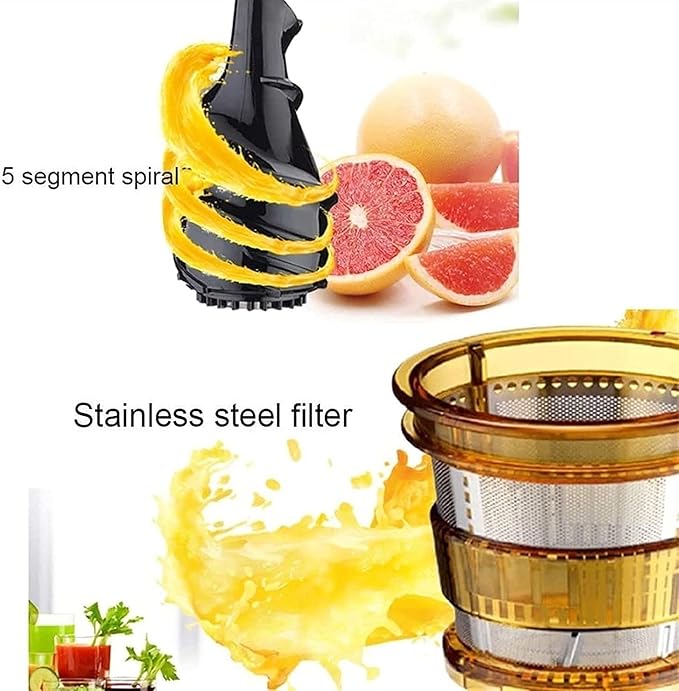 Extractor de Jugos Prensado en Frío Boca Ancha 3.5 Pulgadas con Función Reversa miniatura 3