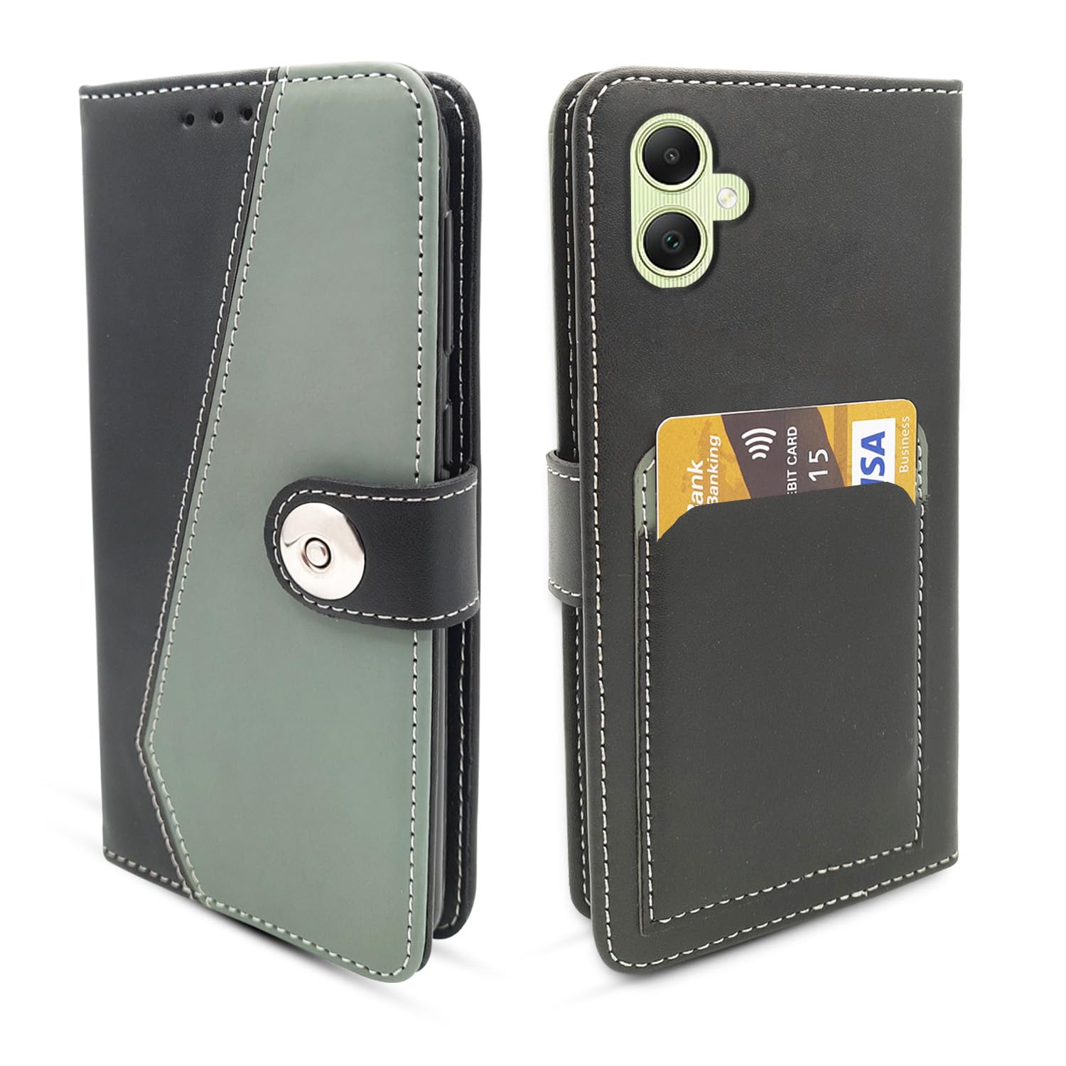 Pikkme Flip Cover | Genuine PU Leather Finish | Full 360 Protection | Wallet Style | Inbuilt Pockets & Stand | Strong Magnetic Flip Case for Samsung Galaxy A05 / M05 / F05 (Grey) (B0CLBDR5R6) Amazon Price History, Amazon Price Tracker