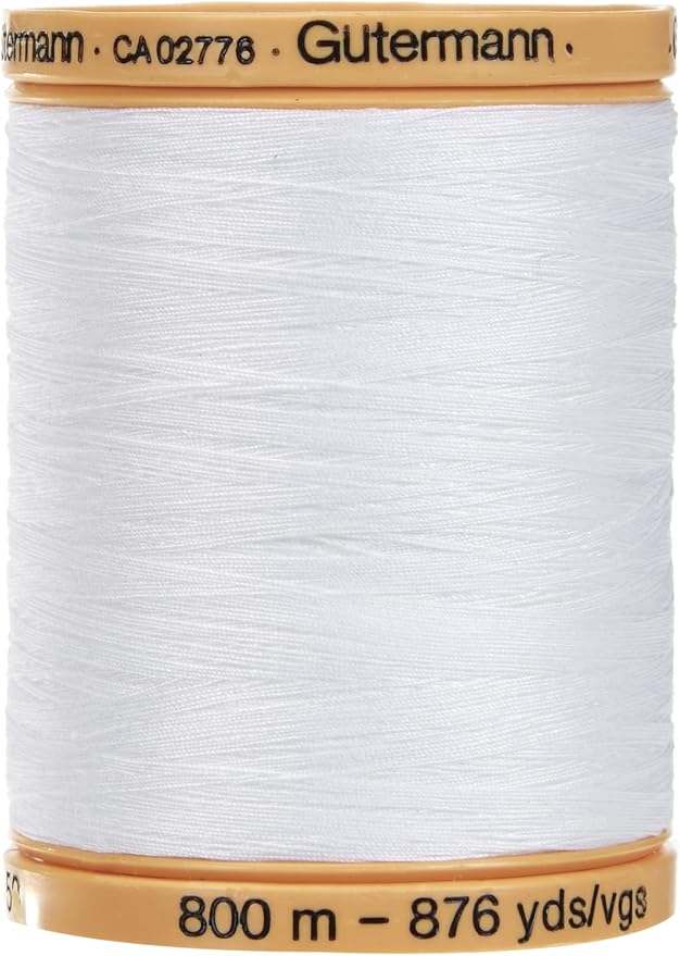 Hilo de algodón natural Gutermann 876 yardas blanco miniatura 3